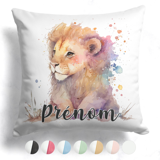 Cojín bicolor personalizado - León