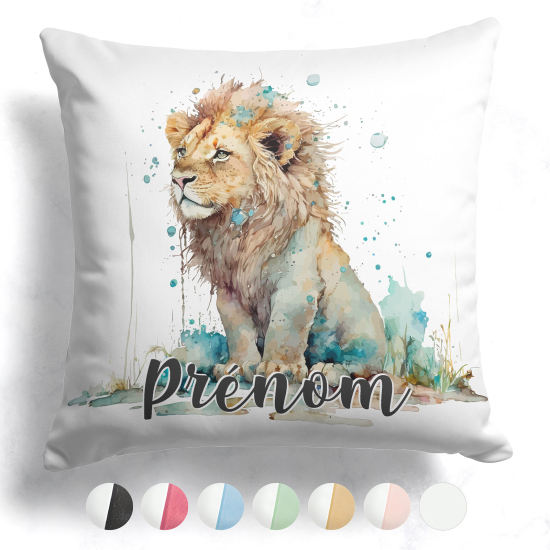 Cojín bicolor personalizado - León