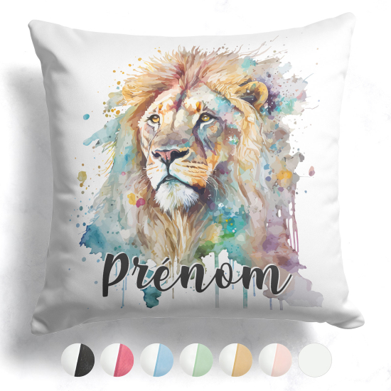 Cojín bicolor personalizado - León