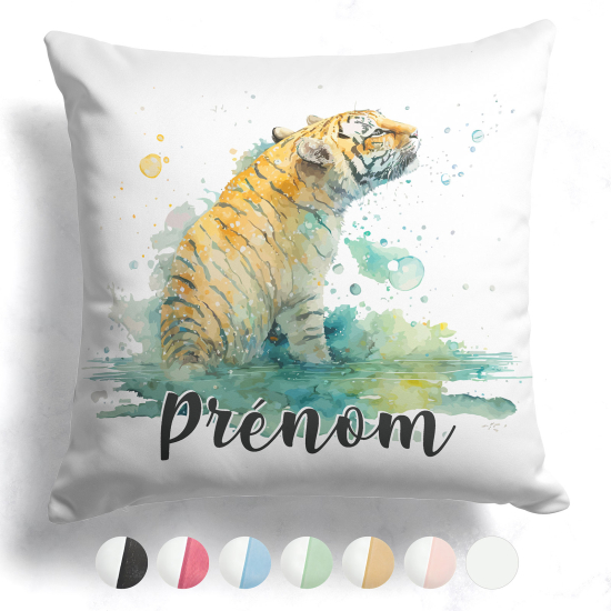 Cojín bicolor personalizado - León en el agua