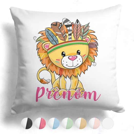 Cojín bicolor personalizado - León indio