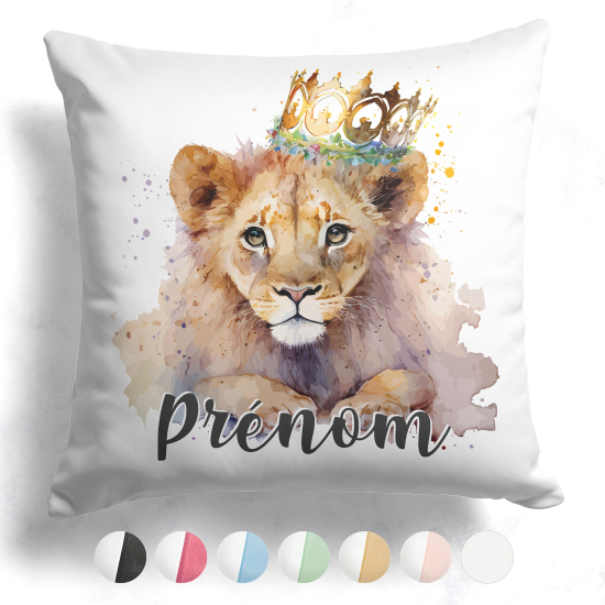 Cojín bicolor personalizado - León rey