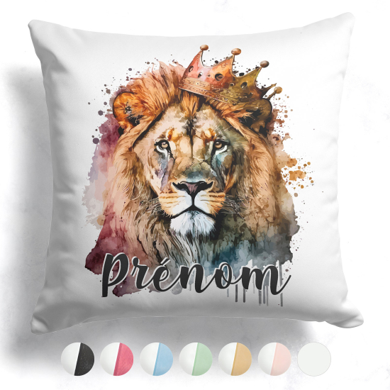 Cojín bicolor personalizado - León rey