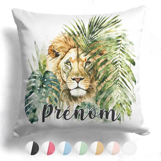 Cojín bicolor personalizado - León selva