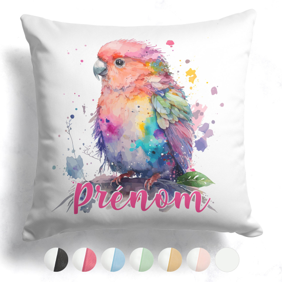 Cojín bicolor personalizado - Loro