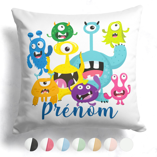 Cojín bicolor personalizado - Monstruos