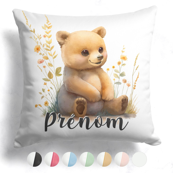 Cojín bicolor personalizado - Osito