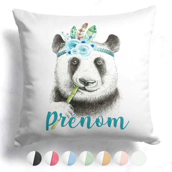 Cojín bicolor personalizado - Panda indio