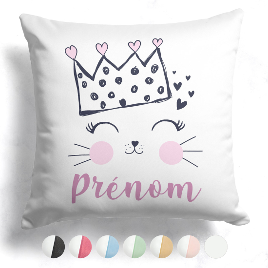 Cojín bicolor personalizado - Reina de los gatos