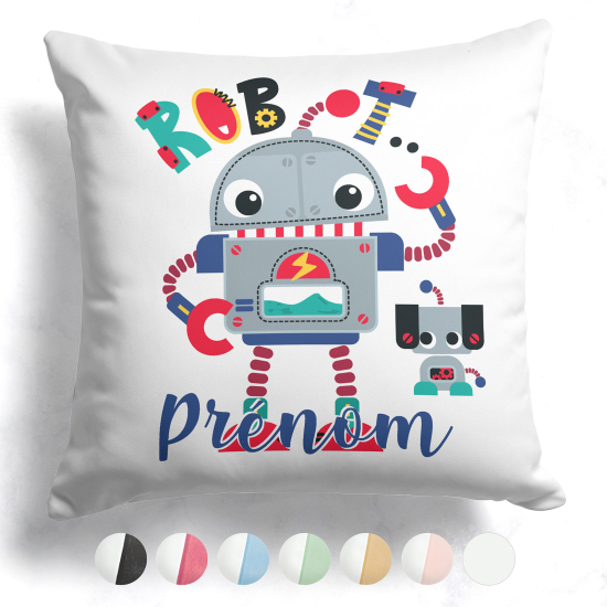 Cojín bicolor personalizado - Robots
