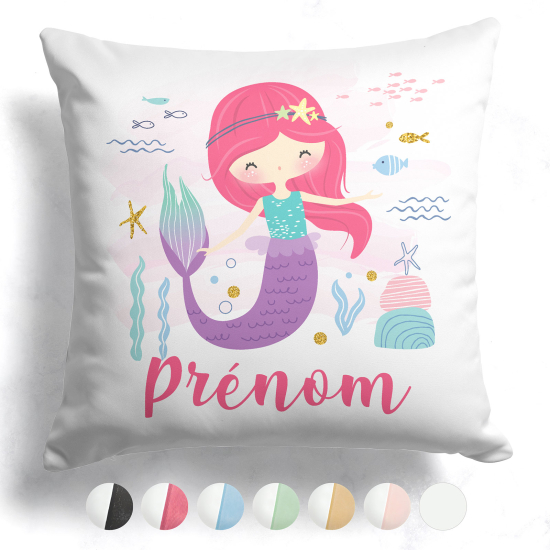 Cojín bicolor personalizado - Sirena