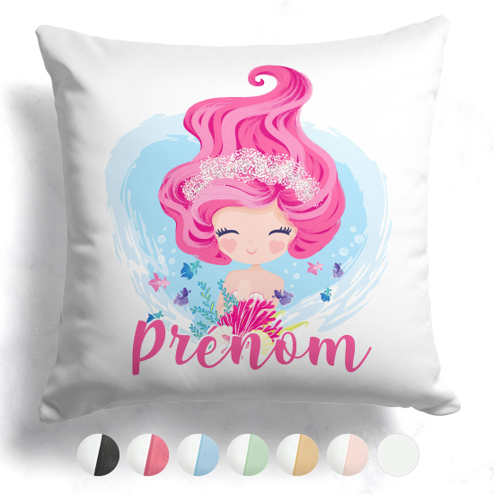 Cojín bicolor personalizado - Sirena océano