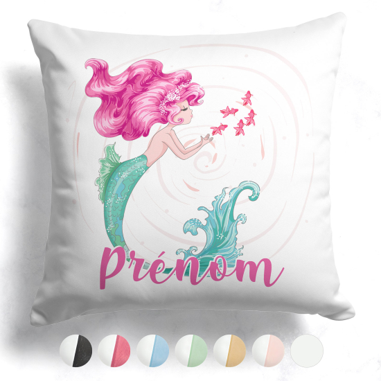 Cojín bicolor personalizado - Sirena océano