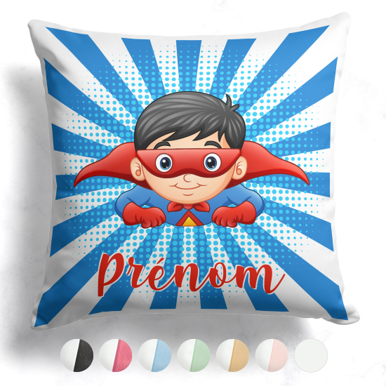 Cojín bicolor personalizado - Superhéroe