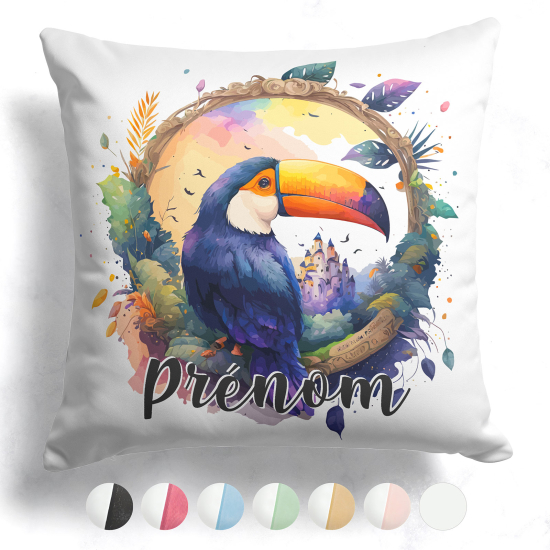 Cojín bicolor personalizado - Tucán