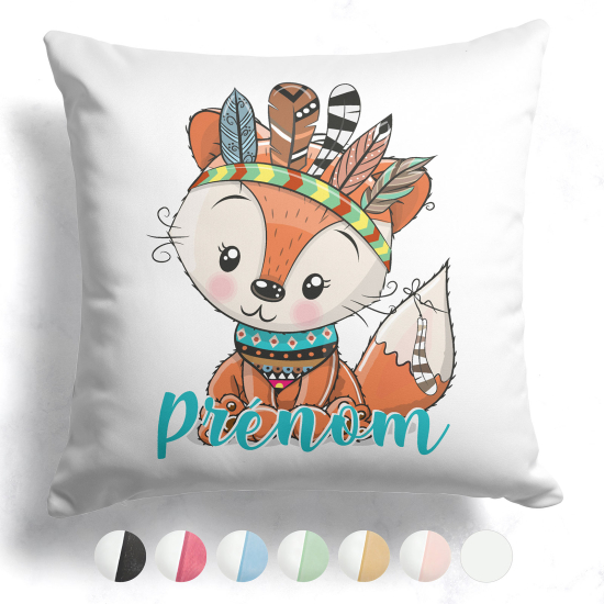 Cojín bicolor personalizado - Zorro indio