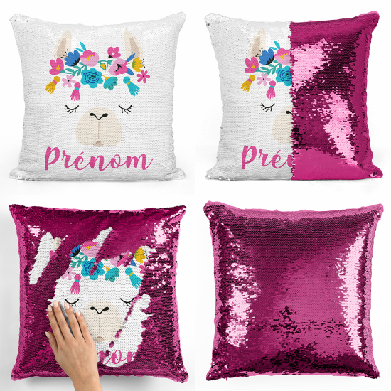 Cojín mágico con lentejuelas personalizado - Lama