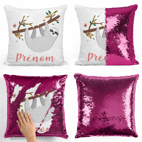 Cojín mágico con lentejuelas personalizado - Perezoso