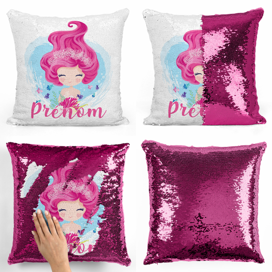 Cojín mágico con lentejuelas personalizado - Sirenita