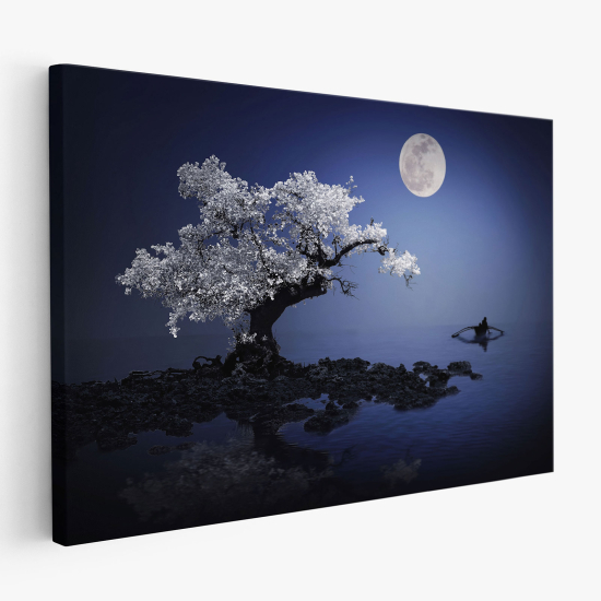 Cuadro en Lienzo - Árbol místico a la luz de la luna