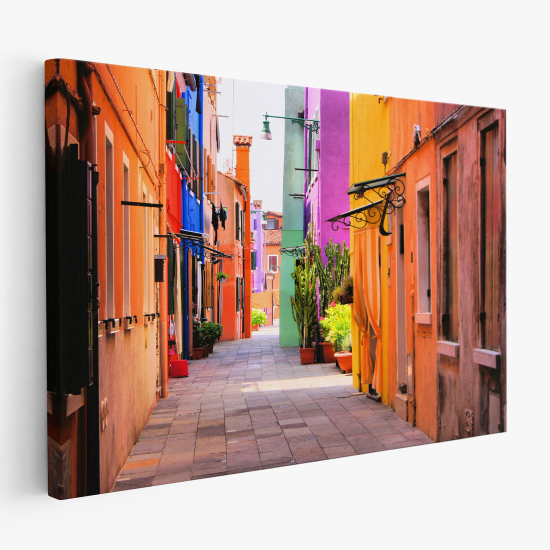 Cuadro en Lienzo - Callejón colorido