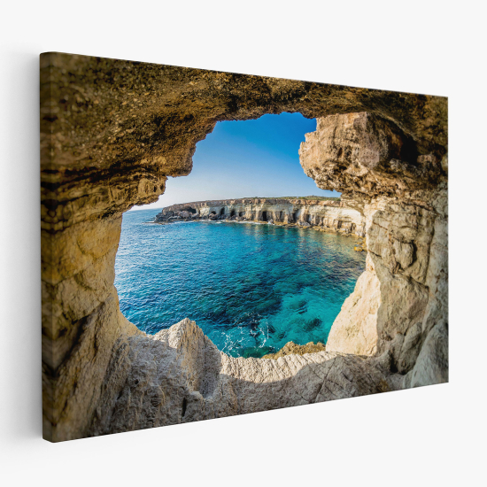 Cuadro en Lienzo - Cueva con vista al mar
