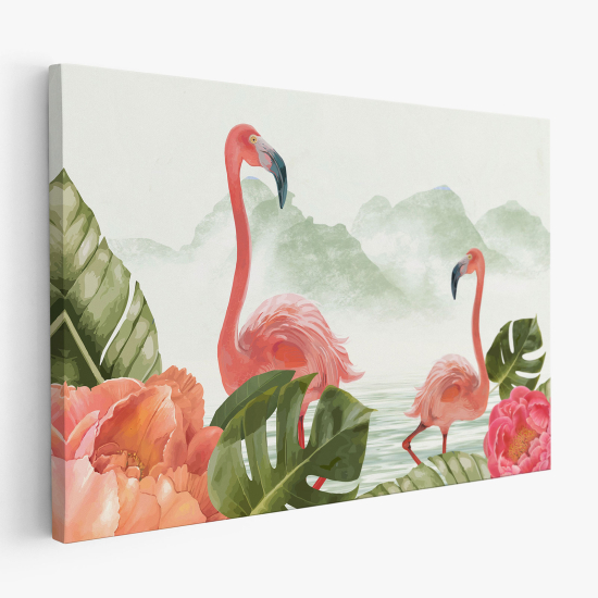 Cuadro en Lienzo - Flamencos Rosados