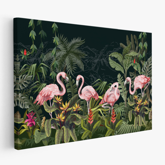 Cuadro en Lienzo - Flamencos Rosados