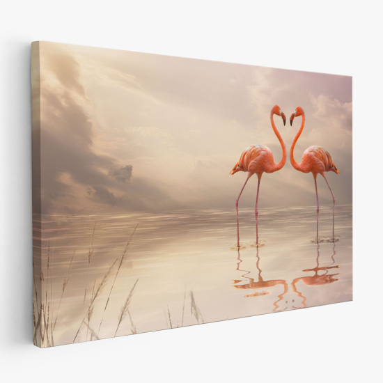 Cuadro en Lienzo - Flamencos Rosados