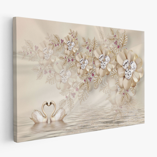 Cuadro en Lienzo - Flores Cisnes