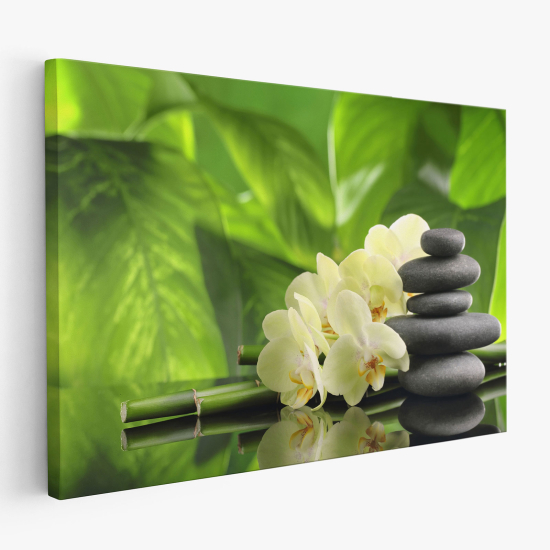 Cuadro en Lienzo - Guijarros Orquídeas