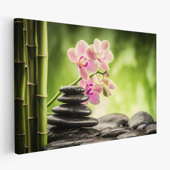 Cuadro en Lienzo - Guijarros Orquídeas