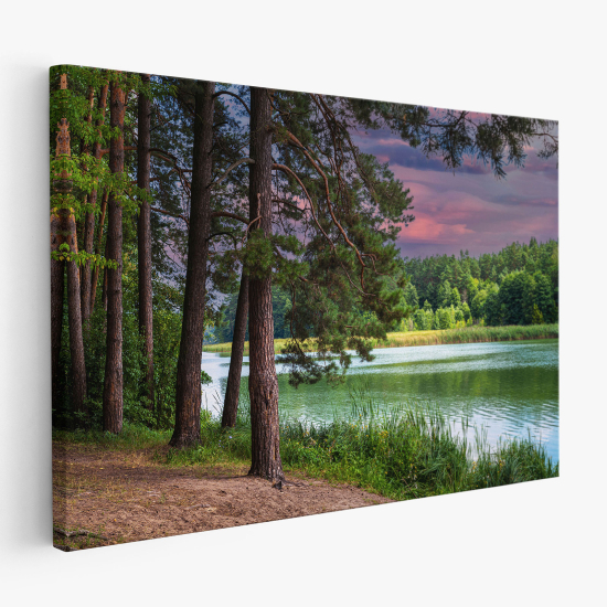 Cuadro en Lienzo - Lago Bosque