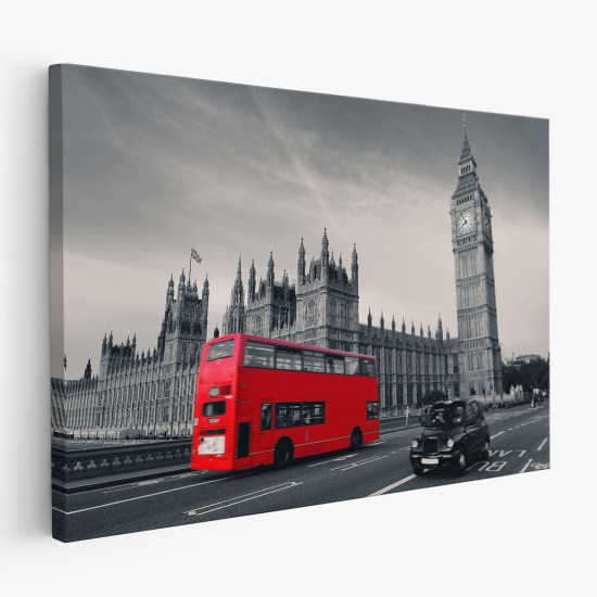 Cuadro en Lienzo - Londres autobús Big Ben