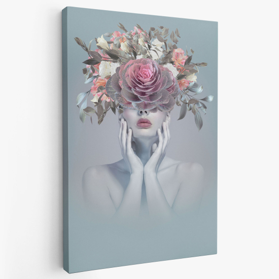 Cuadro en Lienzo - Mujer Flores