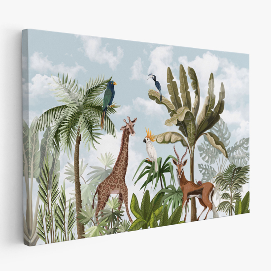 Cuadro en Lienzo para niños - Infantil - Animales de la Selva