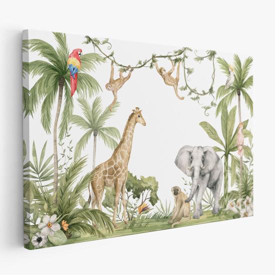 Cuadro en Lienzo para niños - Infantil - Animales de la Selva