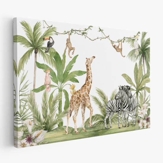 Cuadro en Lienzo para niños - Infantil - Animales de la Selva