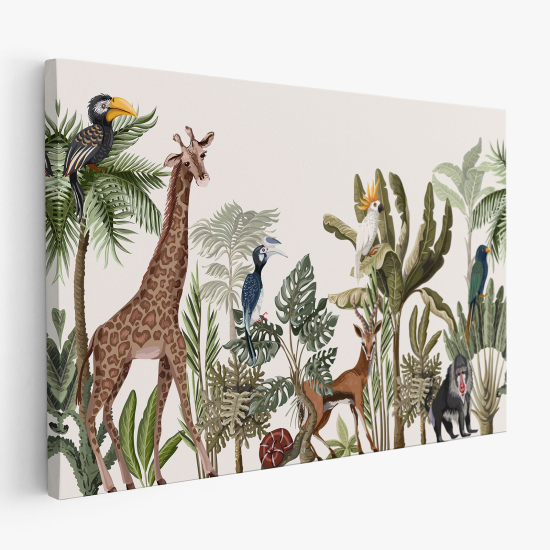 Cuadro en Lienzo para niños - Infantil - Animales de la Selva
