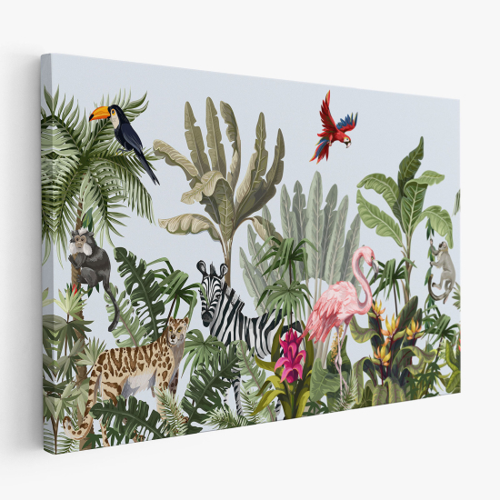 Cuadro en Lienzo para niños - Infantil - Animales de la Selva