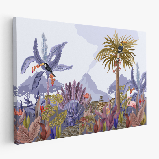 Cuadro en Lienzo para niños - Infantil - Animales de la Selva