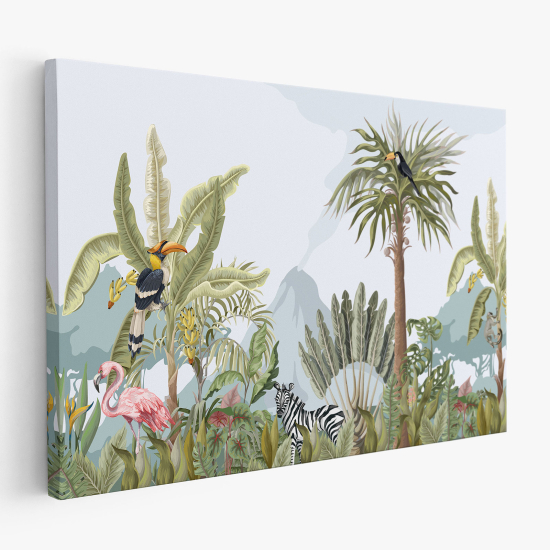 Cuadro en Lienzo para niños - Infantil - Animales de la Selva
