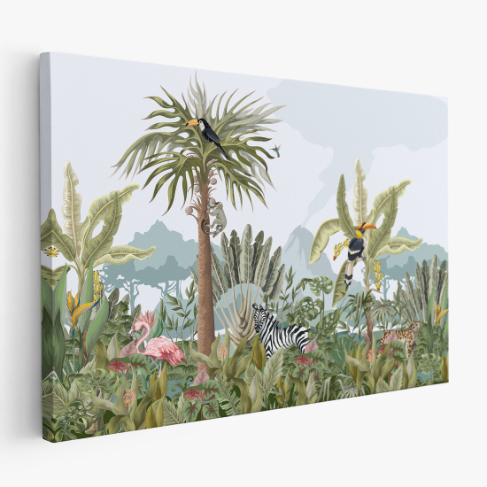 Cuadro en Lienzo para niños - Infantil - Animales de la Selva