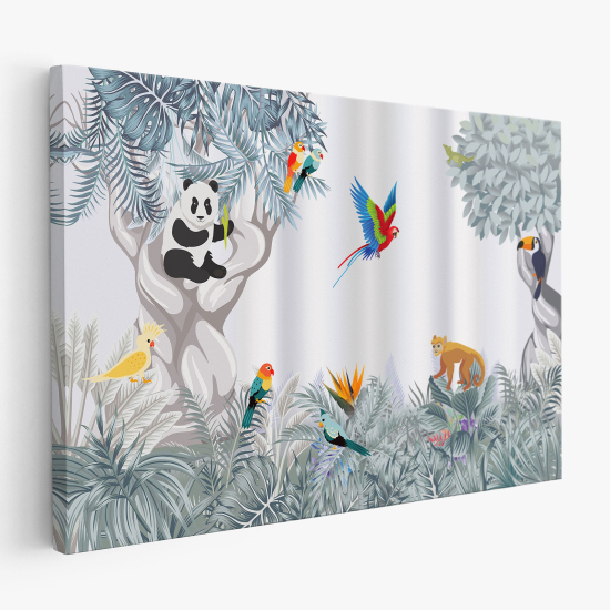 Cuadro en Lienzo para niños - Infantil - Animales de la Selva