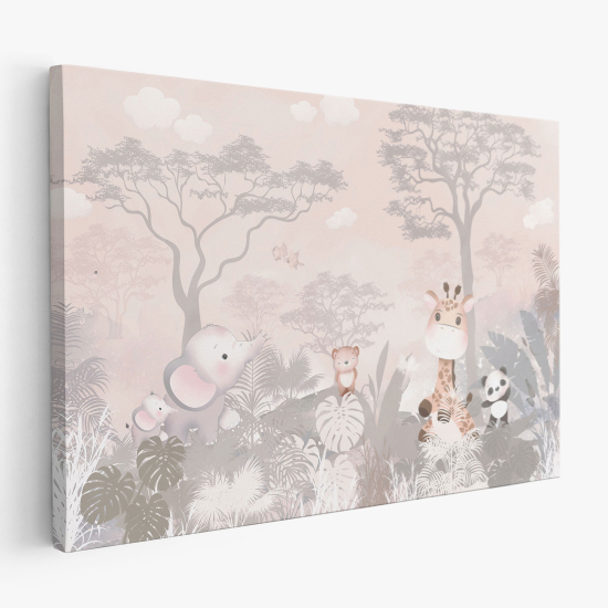 Cuadro en Lienzo para niños - Infantil - Animales de la Selva