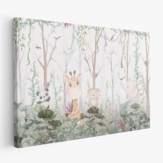 Cuadro en Lienzo para niños - Infantil - Animales de la Selva