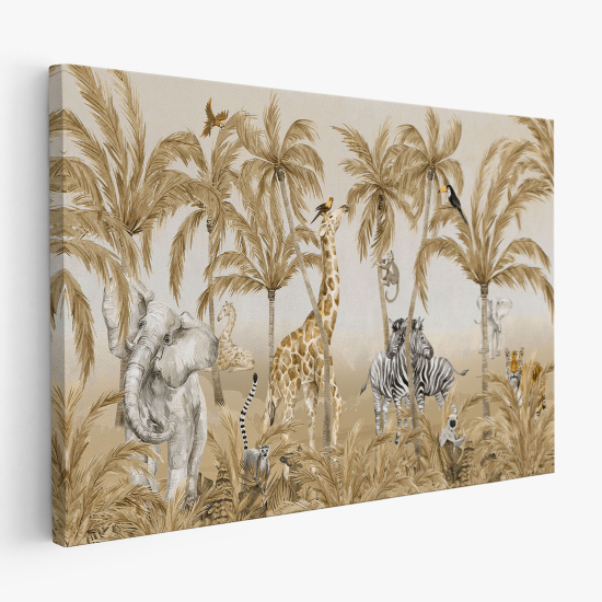 Cuadro en Lienzo para niños - Infantil - Animales de la Selva