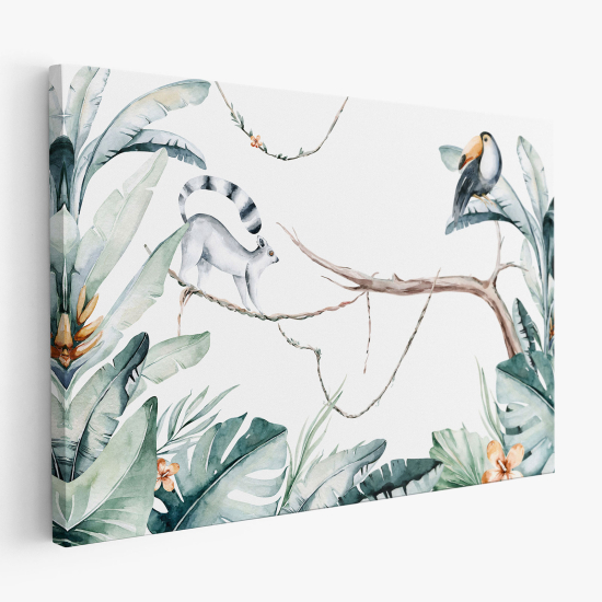 Cuadro en Lienzo para niños - Infantil - Animales de la Selva