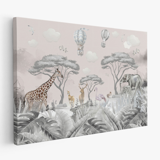 Cuadro en Lienzo para niños - Infantil - Animales de la Selva