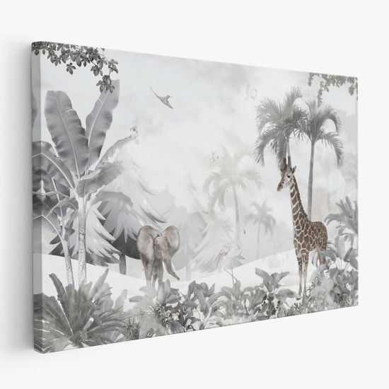 Cuadro en Lienzo para niños - Infantil - Animales de la Selva